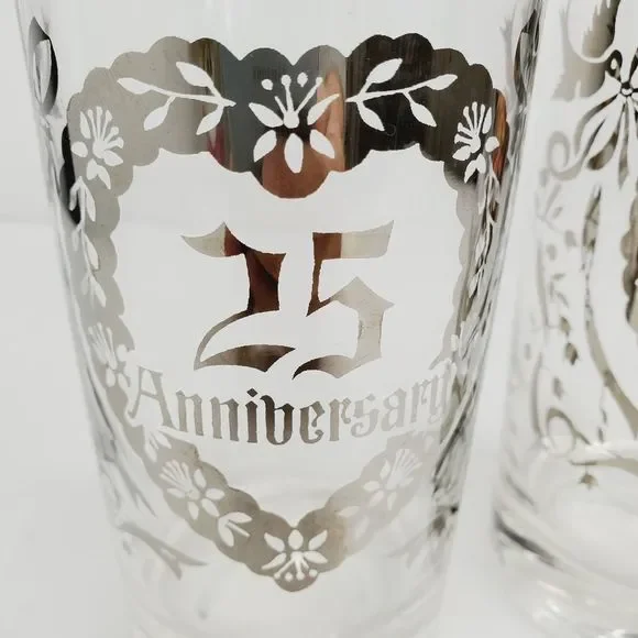 Vintage 25th anniversary glasses - Picture 7 of 7